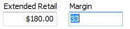 6. Enter the Retail or Margin