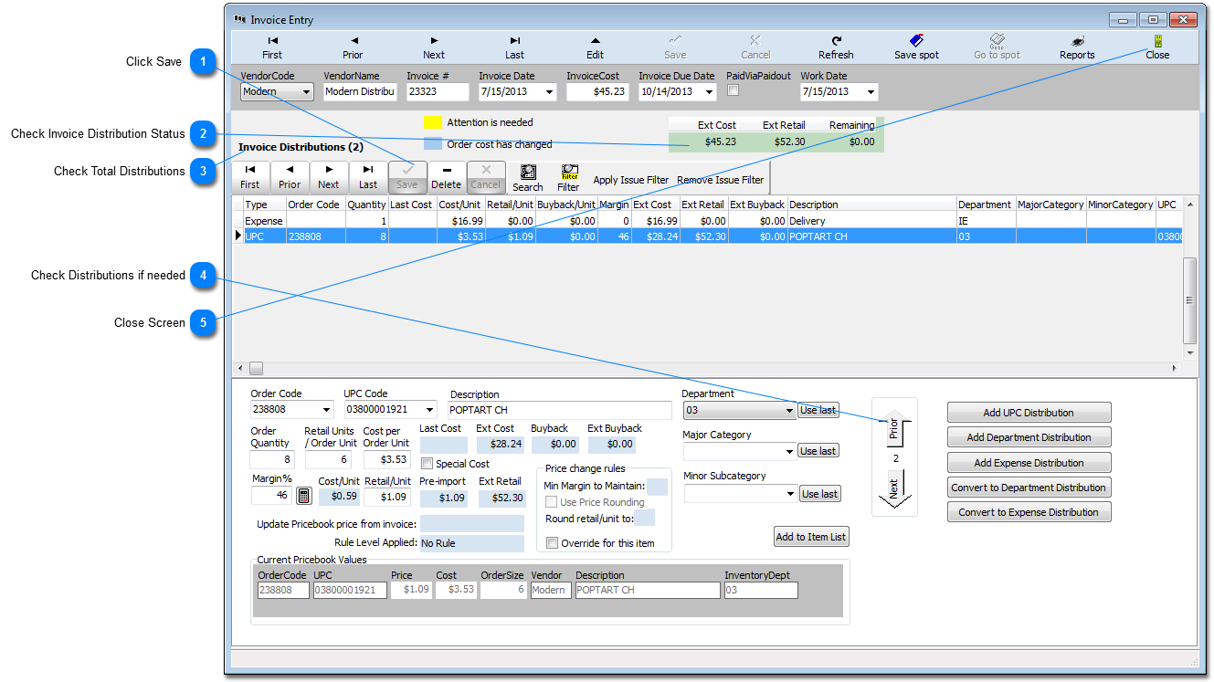 Finalize/Edit Invoice