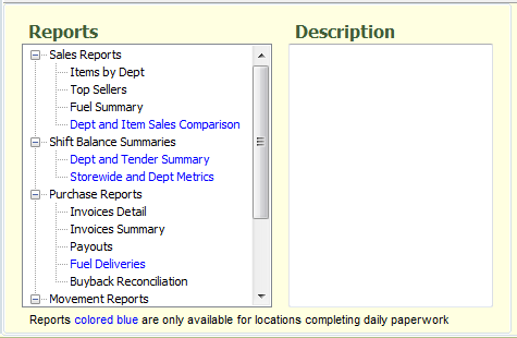 4. Reports area